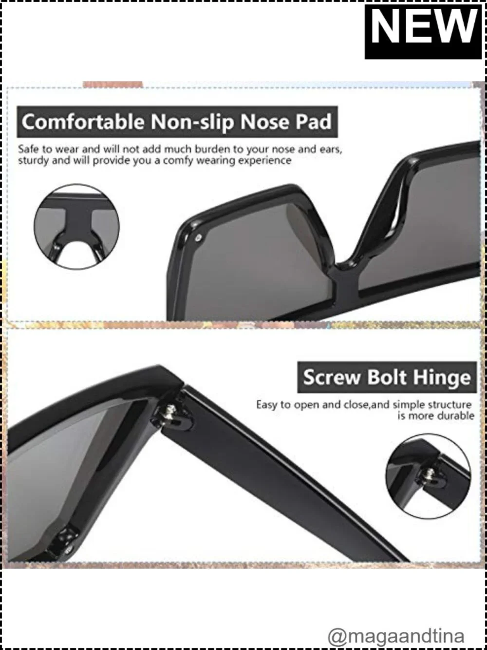 Oversized Square Sunglasses for Women Men 3 Pair Set